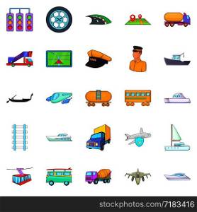 Traction icons set. Cartoon set of 25 traction vector icons for web isolated on white background. Traction icons set, cartoon style