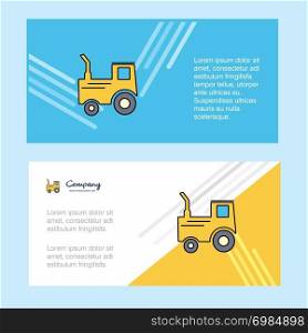 Tractor abstract corporate business banner template, horizontal advertising business banner.