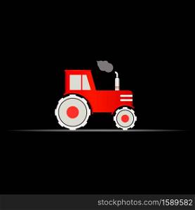 Tractor, Agriculture. Economic Geography 3d Vector Icon, Map Navigation Element Isolated on Black. Vector Background for Banner, Certificate, Poster Design, Visiting Card.. Tractor, Agriculture. Economic Geography 3d Vector Icon, Map Navigation Element. Vector Background for Your Design