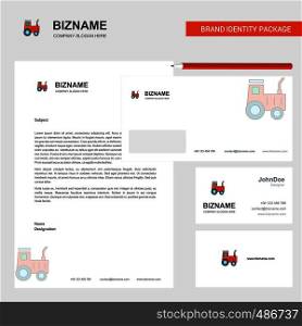 Tractor Business Letterhead, Envelope and visiting Card Design vector template