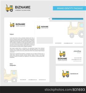 Tractor Business Letterhead, Envelope and visiting Card Design vector template