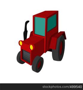 Tractor cartoon icon isolated on a white background. Tractor cartoon icon