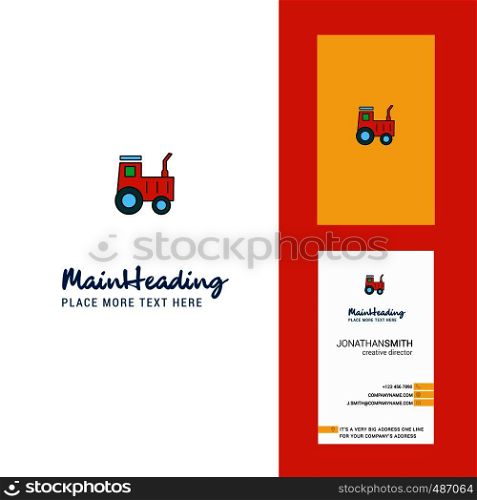 Tractor Creative Logo and business card. vertical Design Vector
