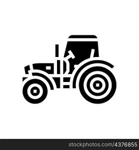 tractor farm transport glyph icon vector. tractor farm transport sign. isolated contour symbol black illustration. tractor farm transport glyph icon vector illustration