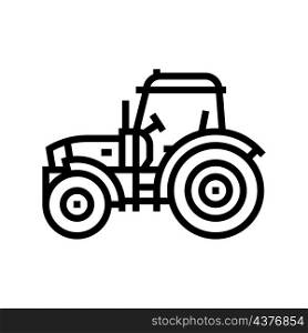 tractor farm transport line icon vector. tractor farm transport sign. isolated contour symbol black illustration. tractor farm transport line icon vector illustration