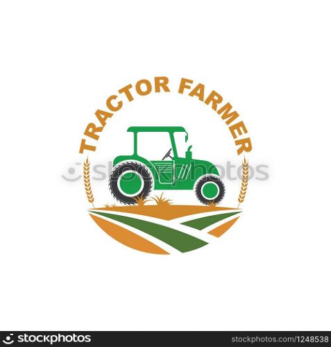 tractor farmer icon vector illustration design template