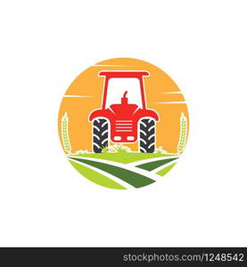 tractor farmer icon vector illustration design template