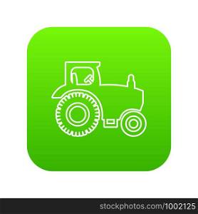 Tractor icon green vector isolated on white background. Tractor icon green vector