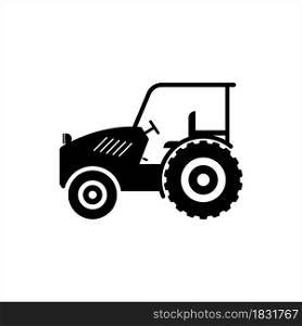Tractor Icon, High Tractive Effort, High Torque Vehicle Icon, Farming, Agriculture Vehicle Vector Art Illustration