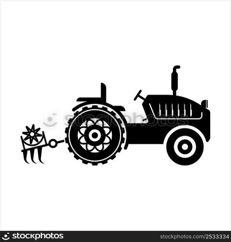 Tractor Icon, High Tractive Effort, High Torque Vehicle Icon, Farming, Agriculture Vehicle Vector Art Illustration