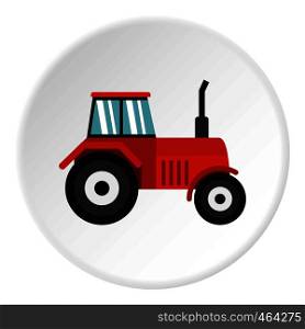 Tractor icon in flat circle isolated vector illustration for web. Tractor icon circle