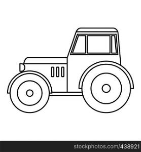 Tractor icon in outline style isolated vector illustration. Tractor icon outline