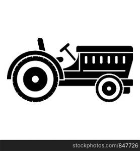 Tractor icon. Simple illustration of tractor vector icon for web design isolated on white background. Tractor icon, simple style