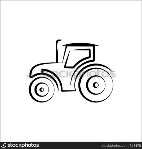 Tractor Icon, Vehicle Icon Vector Art Illustration