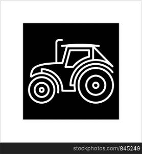 Tractor Icon, Vehicle Icon Vector Art Illustration