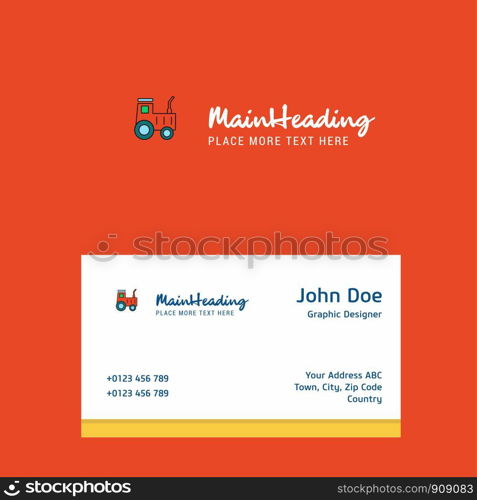 Tractor logo Design with business card template. Elegant corporate identity. - Vector