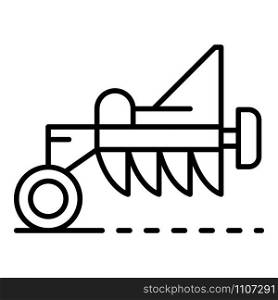 Tractor plough icon. Outline tractor plough vector icon for web design isolated on white background. Tractor plough icon, outline style