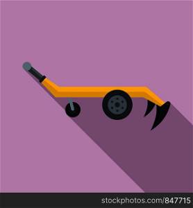 Tractor plow icon. Flat illustration of tractor plow vector icon for web design. Tractor plow icon, flat style
