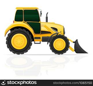 tractor with bucket front seats vector illustration isolated on white background