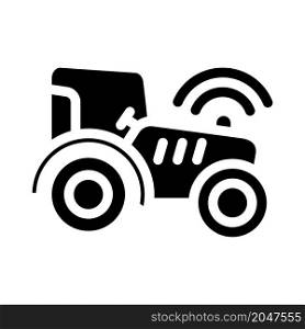 tractor with gps glyph icon vector. tractor with gps sign. isolated contour symbol black illustration. tractor with gps glyph icon vector illustration