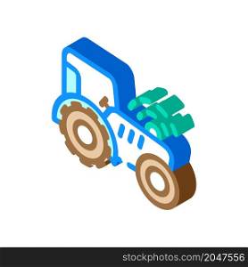 tractor with gps isometric icon vector. tractor with gps sign. isolated symbol illustration. tractor with gps isometric icon vector illustration