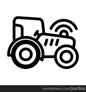 tractor with gps line icon vector. tractor with gps sign. isolated contour symbol black illustration. tractor with gps line icon vector illustration
