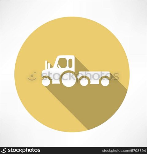 tractor with trailer icon. Flat modern style vector illustration