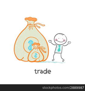 trade standing near money