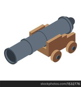 Trade war cannon icon. Isometric of trade war cannon vector icon for web design isolated on white background. Trade war cannon icon, isometric style