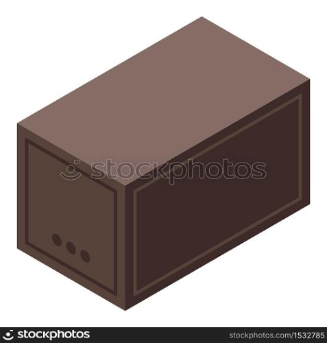 Trade war delivery box icon. Isometric of trade war delivery box vector icon for web design isolated on white background. Trade war delivery box icon, isometric style