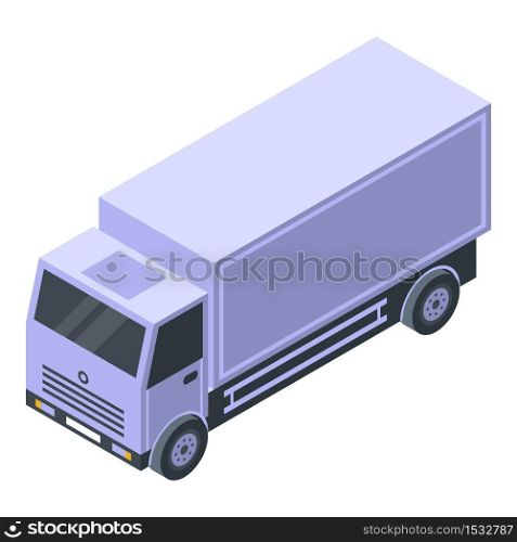 Trade war delivery truck icon. Isometric of trade war delivery truck vector icon for web design isolated on white background. Trade war delivery truck icon, isometric style