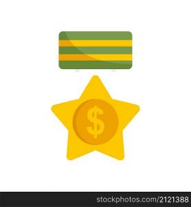 Trade war medal icon. Flat illustration of trade war medal vector icon isolated on white background. Trade war medal icon flat isolated vector