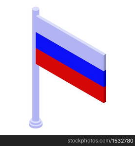 Trade war Russia flag icon. Isometric of trade war Russia flag vector icon for web design isolated on white background. Trade war Russia flag icon, isometric style