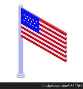 Trade war USA flag icon. Isometric of trade war USA flag vector icon for web design isolated on white background. Trade war USA flag icon, isometric style