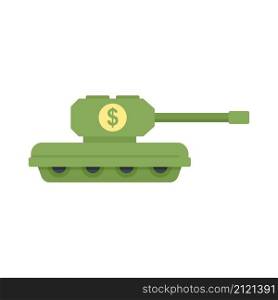 Trade war usa tank icon. Flat illustration of trade war usa tank vector icon isolated on white background. Trade war usa tank icon flat isolated vector