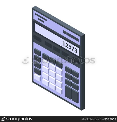 Trader calculator icon. Isometric of trader calculator vector icon for web design isolated on white background. Trader calculator icon, isometric style