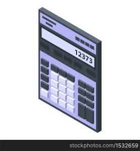 Trader calculator icon. Isometric of trader calculator vector icon for web design isolated on white background. Trader calculator icon, isometric style