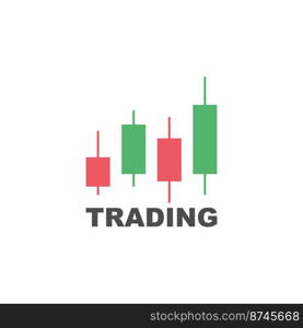 Trading graphic, investment line flat design and vector