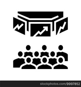 trading on stock exchange glyph icon vector. trading on stock exchange sign. isolated contour symbol black illustration. trading on stock exchange glyph icon vector illustration