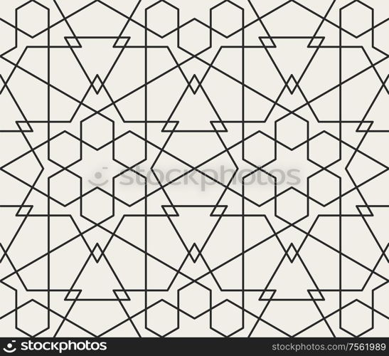 Traditional arabian geometrical seamless pattern. Oriental ornamental background. Vector illustration.