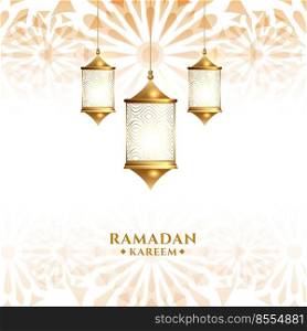 traditional arabic hanging lantern ramadan kareem background