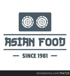 Traditional asian food logo. Simple illustration of traditional asian food vector logo for web. Traditional asian food logo, simple gray style