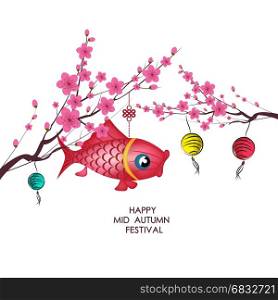 traditional background for traditions of Chinese Mid Autumn Festival or Lantern Festival