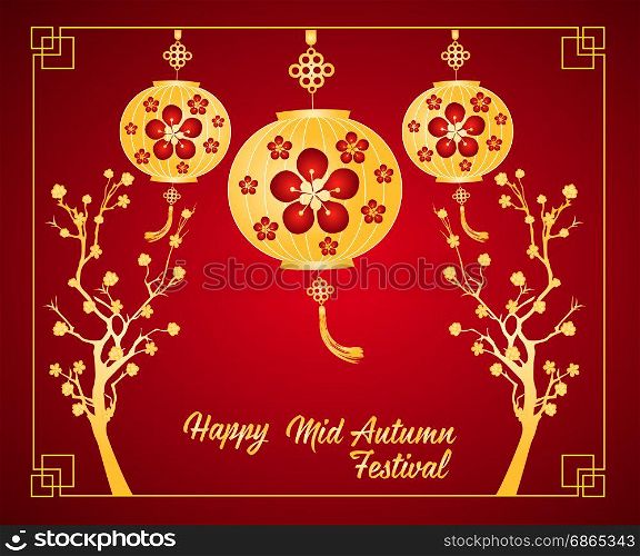 Traditional background for traditions of Chinese Mid Autumn Festival or Lantern Festival