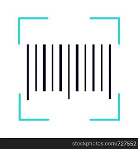 Traditional barcode color icon. Linear code scanning. One dimensional barcode scanner. UPC code. Isolated vector illustration. Traditional barcode color icon