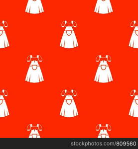 Traditional Bavarian dress pattern repeat seamless in orange color for any design. Vector geometric illustration. Traditional Bavarian dress pattern seamless