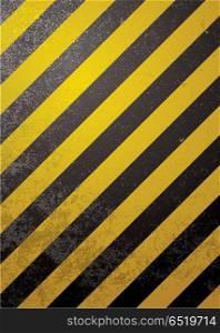 Traditional black and yellow warning background with grunge effect. alert warning standard