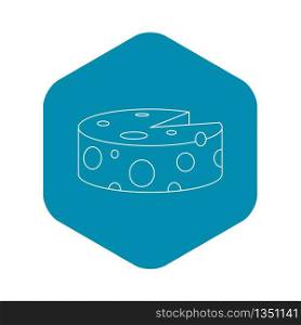 Traditional cheese wheel icon. Outline illustration of cheese vector icon for web. Traditional cheese wheel icon, outline style