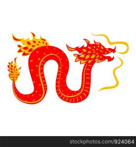 Traditional chinese Dragon character. Flat style. Vector illustration. Isolated on white. Traditional chinese Dragon character. Flat style. Vector illustration