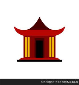 Traditional Chinese House icon in flat style isolated on white background. Traditional Chinese House icon, flat style